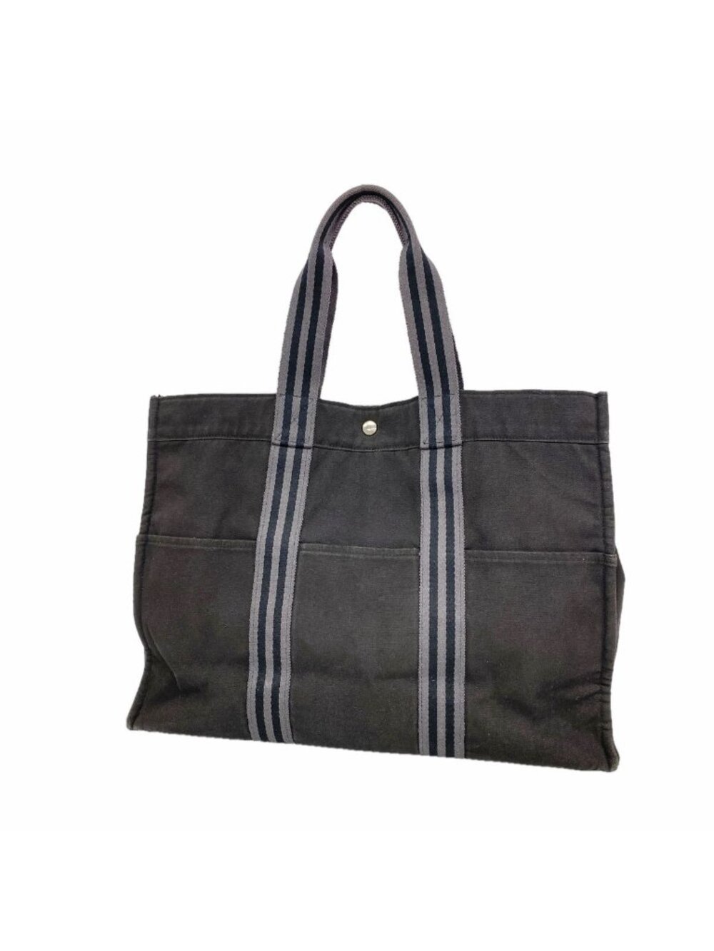 Hermes Tote Bag Fourre Tout GM Canvas Black Silver